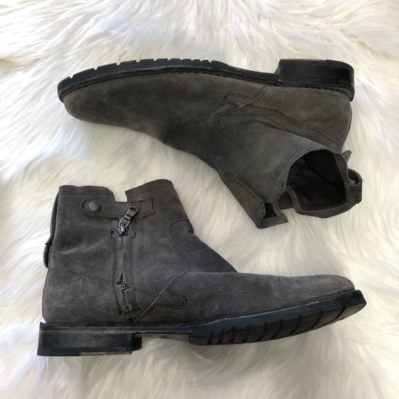 john varvatos grey suede boots